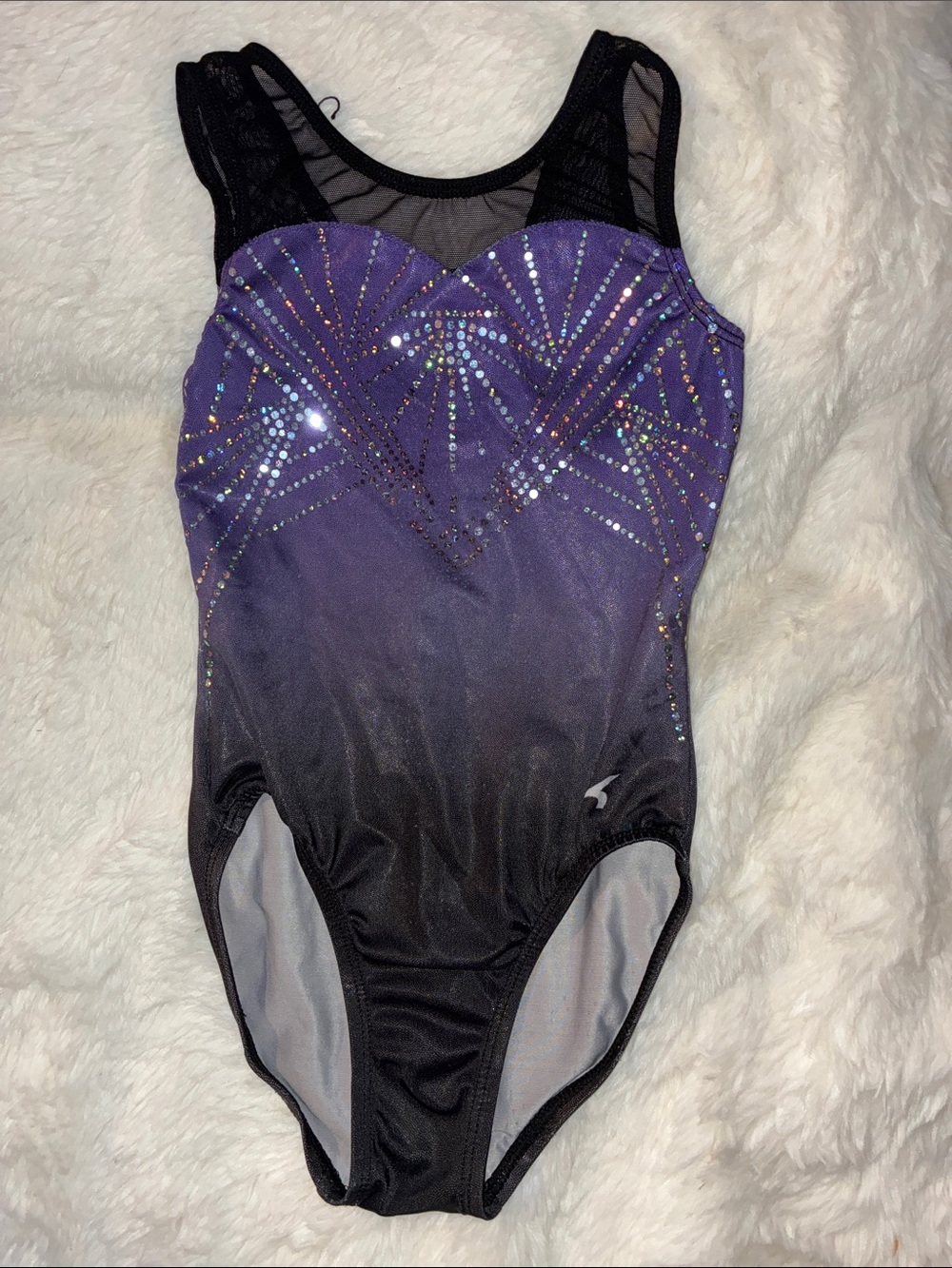 Purple and Black Ombre Sequin Girls One-Piece Leotard